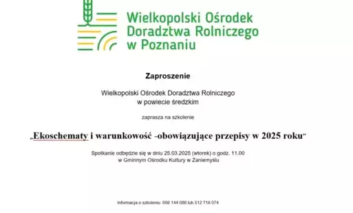 Zdjęcie do Ekoschematy i warunkowość -obowiązujące przepisy w 2025 roku - szkolenie dla rolnik&oacute;w