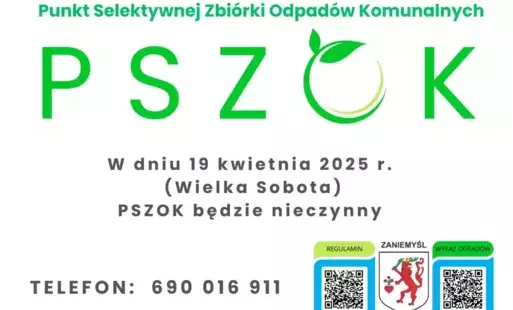  PSZOK nieczynny w najbliższą sobotę