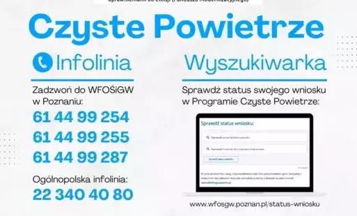 plakat informacyjny o programie czyste powietrze