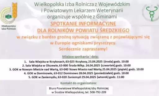 plakat informacyjny o spotkaniu